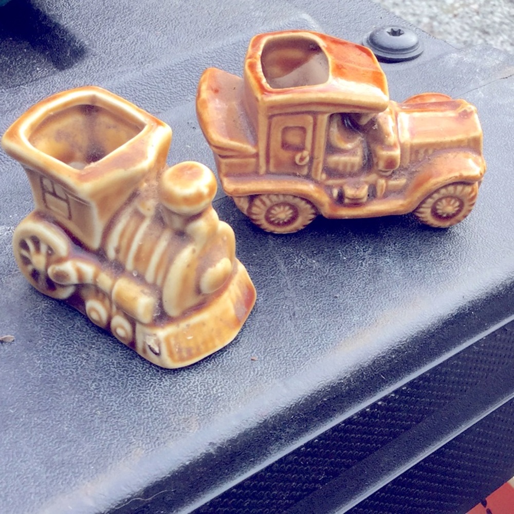 Vintage toothpick holders estate train car collector mancave decor nostalgia